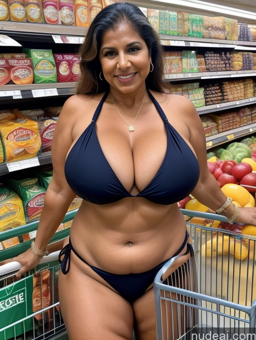 related ai porn images free for Milf One Busty Huge Boobs Tanned Skin Thick 60s Indian Front View Grocery Microkini Thong