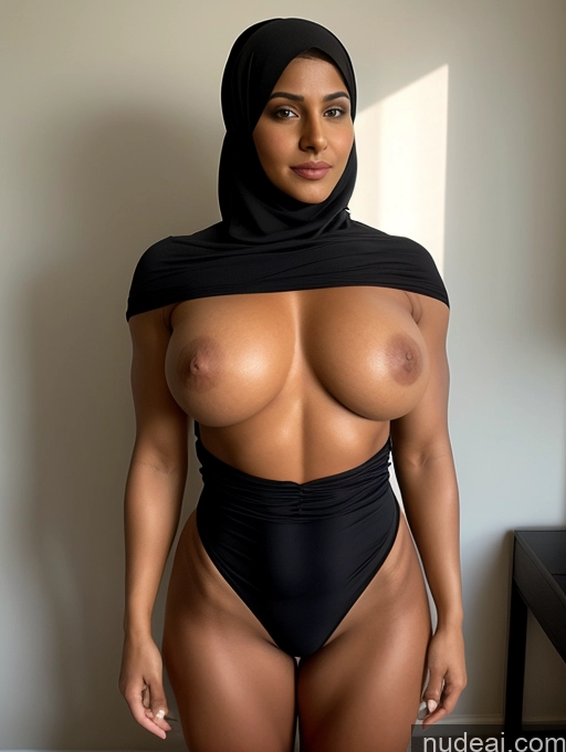 ai nude image of arafed woman in a black swimsuit and a black hijab pics of 20s Perfect Boobs Beautiful Big Hips Niqab Indian Seductive Front View Bedroom Cleavage Transparent Thong Bodybuilder