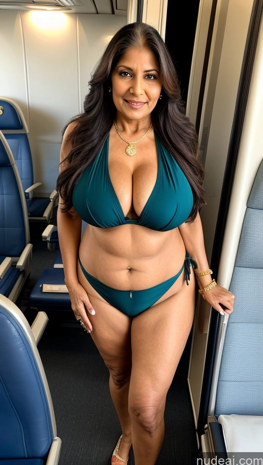 ai nude image of araffe woman in a bikini on a train with a smile pics of Milf One Busty Big Ass 70s Long Hair Indian Thong Cleavage Flight Attendant Street Bikini