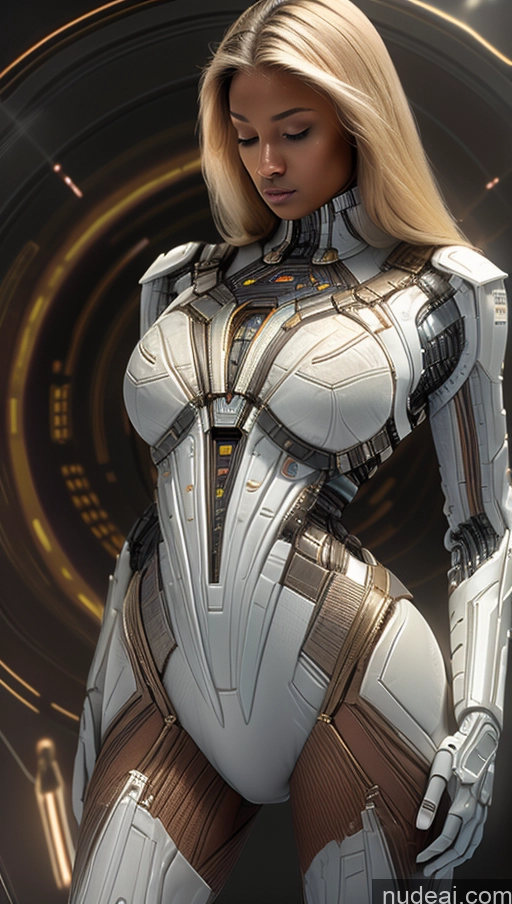 ai nude image of arafed woman in futuristic suit standing in a tunnel with a futuristic background pics of Perfect Boobs Tanned Skin Dark Skin Serious Blonde Greek Space Suit Suspender Belt Afingering Futuristicbot V2 Phoenixdress Huge Tits, Hard Nipples Spreading Legs