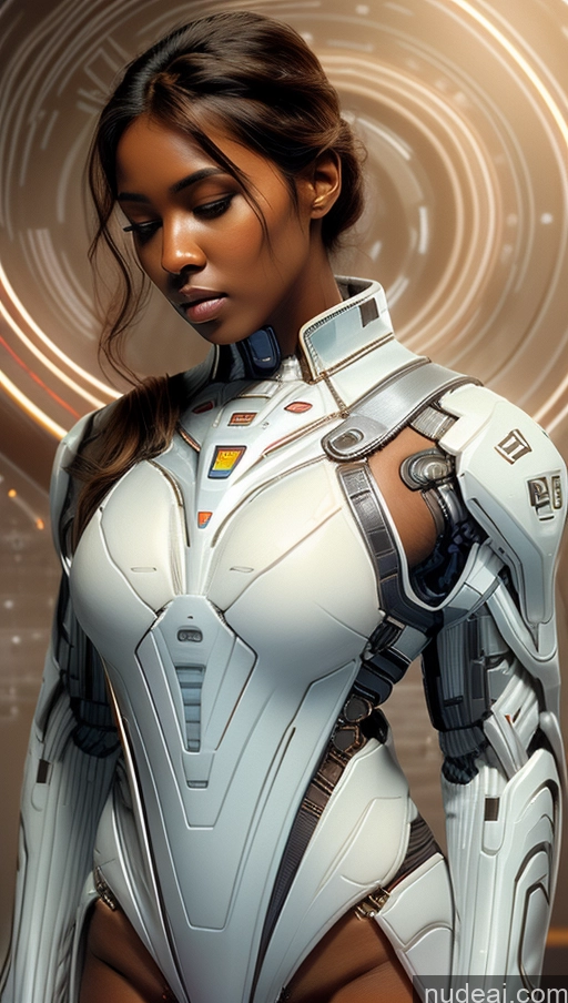 ai nude image of arafed woman in a futuristic suit with a futuristic design pics of Perfect Boobs Tanned Skin Dark Skin Serious Blonde Greek Space Suit Suspender Belt Afingering Futuristicbot V2 Phoenixdress Huge Tits, Hard Nipples