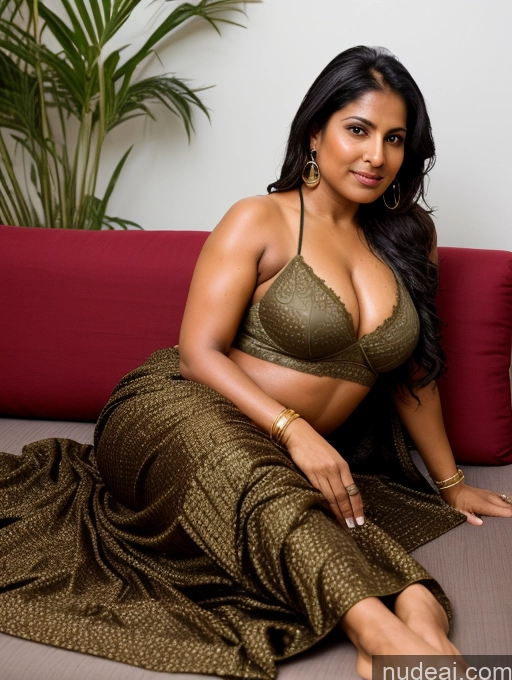 ai nude image of sexy woman in a gold dress sitting on a couch pics of Pubic Hair Thick Short 20s Indian Big Hips Milf Small Tits Black Hair Oiled Body Seductive Couch On Back Dark Skin Sari