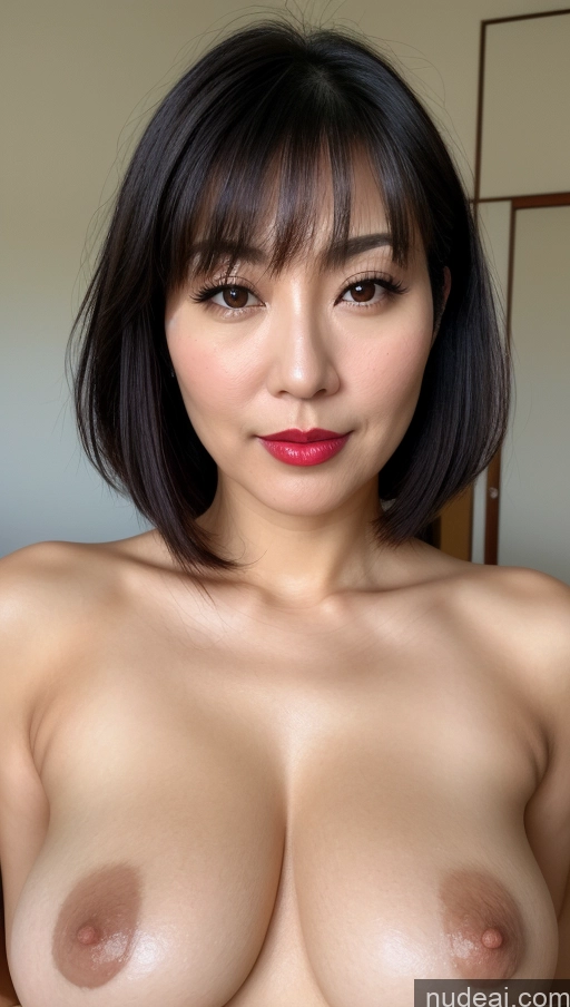 related ai porn images free for Woman One Beautiful Lipstick Black Hair Japanese Bobcut Close-up View 40s Busty Perfect Boobs Thick