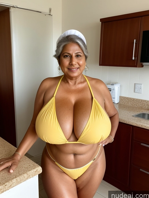 related ai porn images free for Milf One Busty Huge Boobs Thick Tanned Skin 60s Indian Front View Maid Microkini Thong