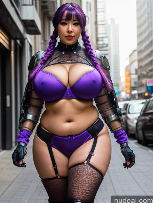 related ai porn images free for Cyborg One Busty Huge Boobs Big Ass Thick Big Hips 20s Sexy Face Purple Hair Pigtails Asian Street Front View Mesh Bright Lighting Mech Suit