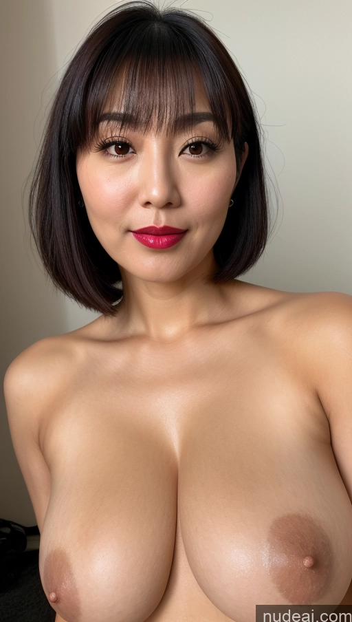 related ai porn images free for Woman One Beautiful Lipstick 40s Black Hair Japanese Close-up View Bobcut Thick Perfect Boobs Busty