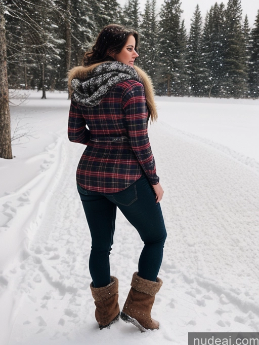 related ai porn images free for Woman Several Busty Big Ass Chubby Big Hips Fairer Skin 30s Brunette Messy White Film Photo Snow Lumberjack Cleavage Dark Lighting Detailed Back View