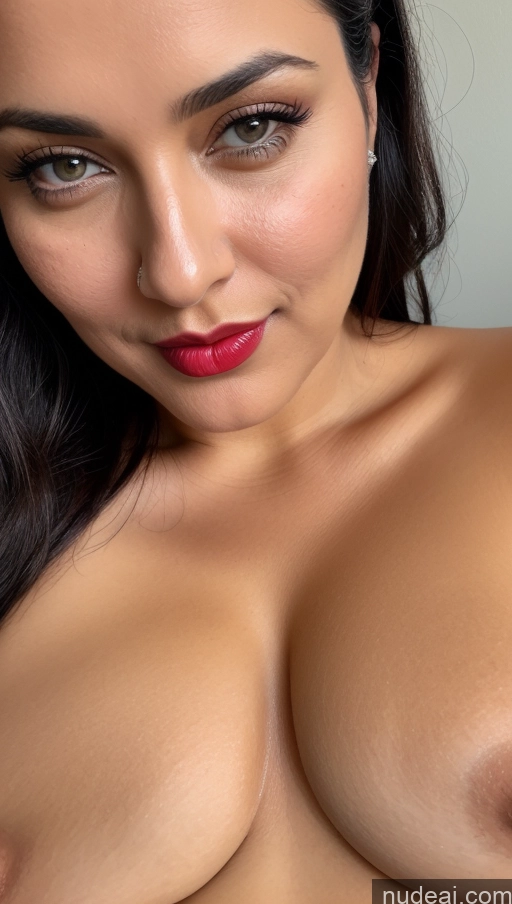 related ai porn images free for Woman One Beautiful Lipstick Black Hair Slicked Close-up View Busty Perfect Boobs 40s Indian Thick