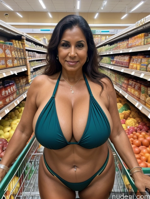 related ai porn images free for Milf One Busty Huge Boobs Thick Tanned Skin 60s Indian Front View Microkini Thong Grocery