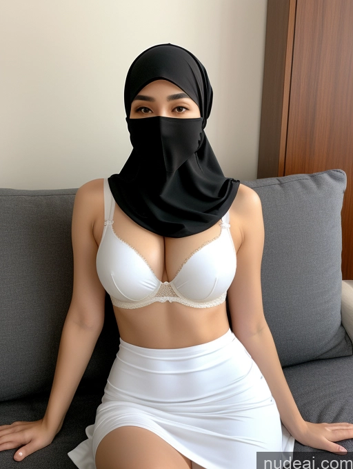 ai nude image of arafed woman in a white skirt and black scarf sitting on a couch pics of Sorority One Perfect Boobs Beautiful Lipstick Thick Short Perfect Body Fairer Skin 20s Skin Detail (beta) Bra Long Skirt Dress Niqab Spandex Traditional Couch Korean Busty Cleavage