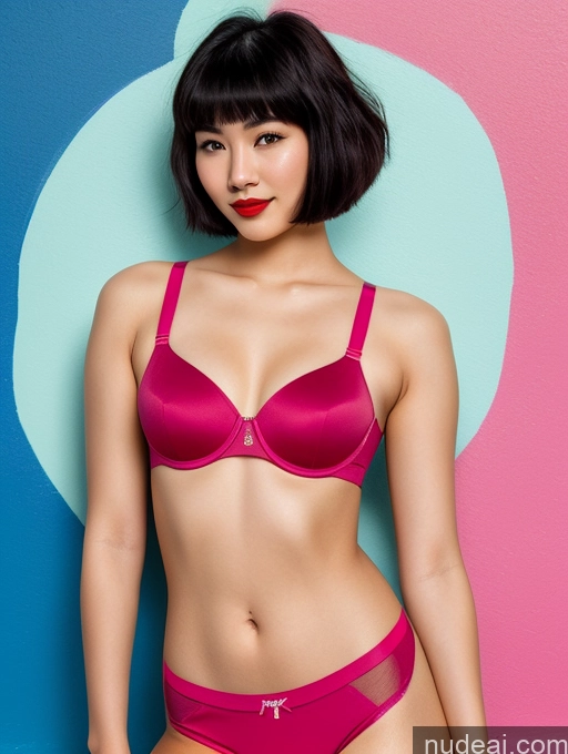 related ai porn images free for Lipstick Underwear Short Hair Illustration 18 Asian