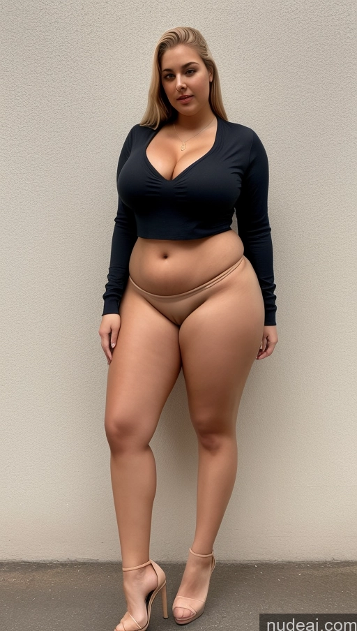 ai nude image of a woman in a black top and tan pants posing for a picture pics of Busty Big Ass Skinny Big Hips Tall 18 Blonde Slicked Egyptian Casual High Heels Nude Chubby Thick Abs