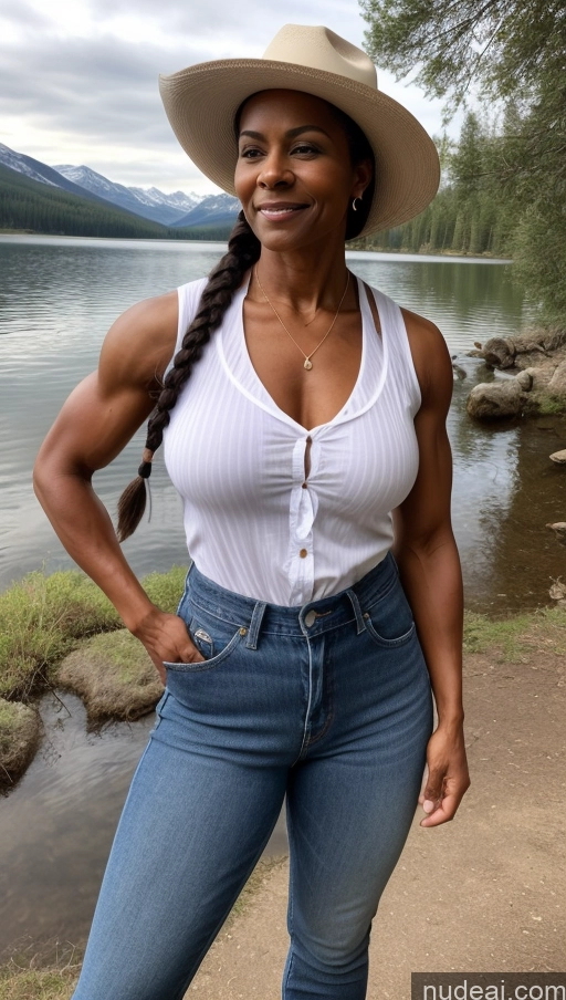 related ai porn images free for Muscular Abs Dark Skin Braided Short 80s Western Thick Big Hips Lake Lumberjack Jeans Hat Shirt Big Ass