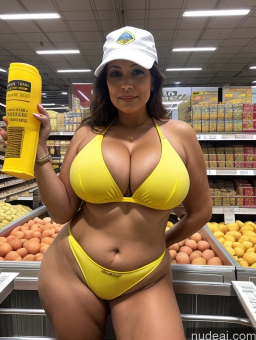 related ai porn images free for Milf One Busty Huge Boobs Thick Chubby Tanned Skin 80s Brazilian Front View Grocery Construction Worker Microkini Thong