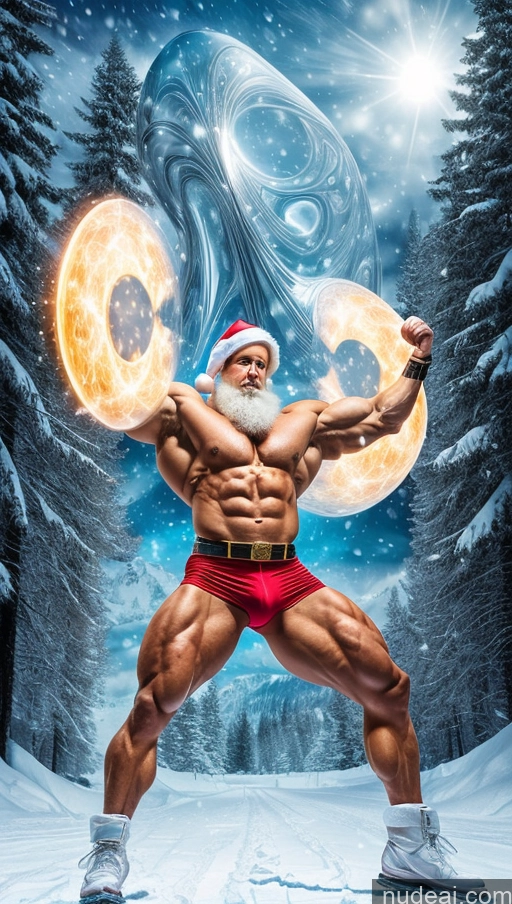 related ai porn images free for Bodybuilder Muscular Abs Several Surrealist Powering Up White Hair Glasses Snow Dynamic View Santa Huge Boobs