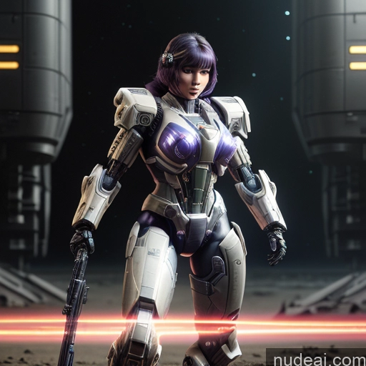 related ai porn images free for Woman Bodybuilder Cyborg Busty Abs Black Hair Purple Hair Bobcut Asian Latina Front View Mech Suit Sci-fi Armor Space Suit Science Fiction Style SuperMecha: A-Mecha Musume A素体机娘 Neon Lights Clothes: Purple Battlefield