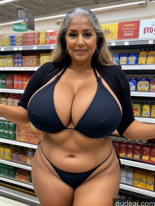 related ai porn images free for Milf One Busty Huge Boobs Thick Tanned Skin Front View Microkini Thong 80s Indian Grocery