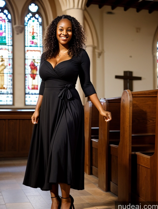 ai nude image of there is a woman standing in a church with a black dress pics of Busty Big Ass Thick Big Hips 20s Happy Black Hair Curly Hair African Church Dress Traditional Pantyhose Wife Or Girlfriend