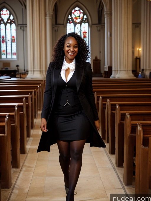 ai nude image of there is a woman in a black dress and a black coat pics of Busty Big Ass Thick Big Hips 20s Happy Black Hair Curly Hair African Church Dress Traditional Pantyhose Wife Or Girlfriend Tailcoat