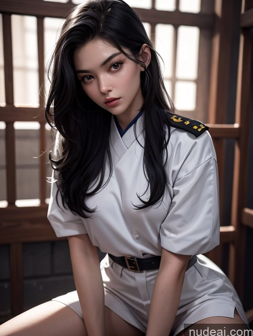 related ai porn images free for Perfect Body Beautiful 18 Black Hair Long Hair Chinese Military Woman Prison