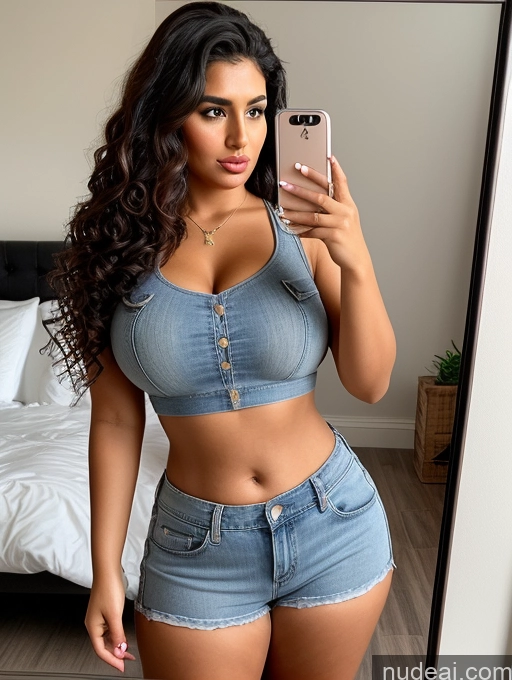 related ai porn images free for Woman Pouting Lips Brunette Arabic Mirror Selfie Bedroom Front View Jeans 20s Tanned Skin Perfect Boobs Beautiful Chubby Crop Top Curly Hair Big Hips