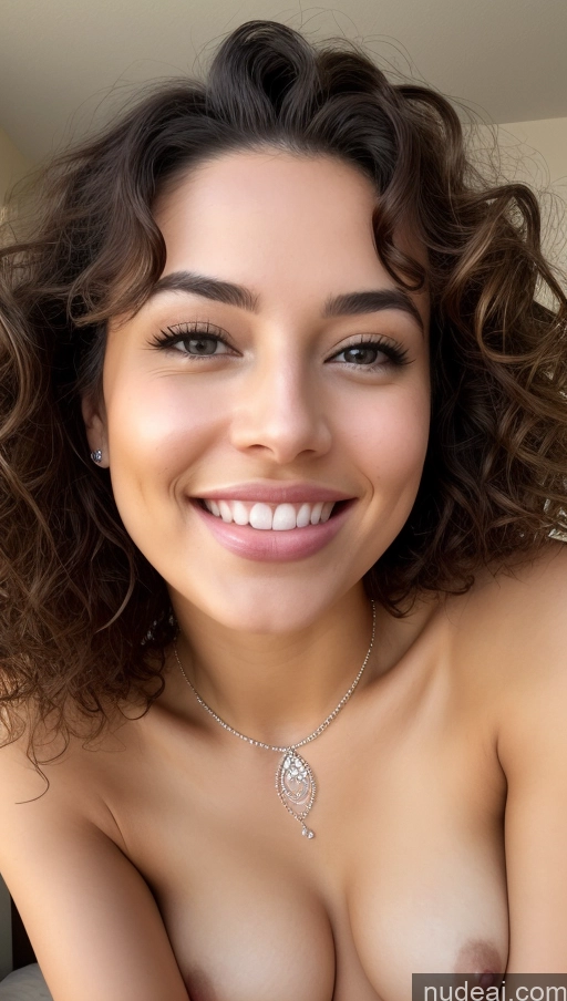 ai nude image of a close up of a woman with a necklace on her neck pics of Beautiful Small Tits Perfect Body Sexy Face Seductive Happy Ahegao Curly Hair Nude Jewelry