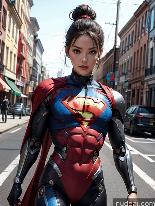 ai nude image of araffe woman in a superman suit walking down a street pics of Cyborg Superhero Street Skinny