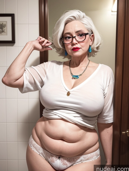 related ai porn images free for Lipstick Bathroom White Hair 80s Underwear Fat Beautiful Glasses