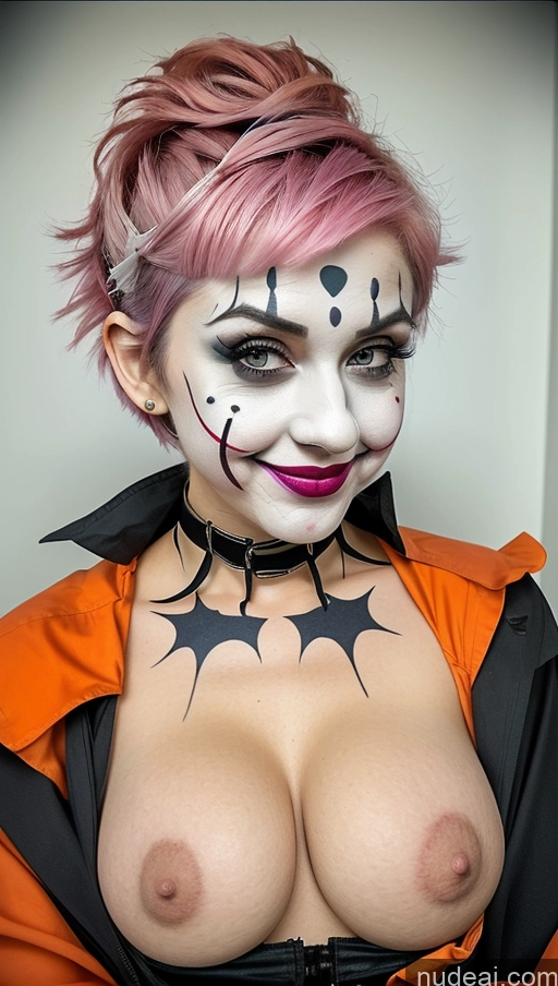 related ai porn images free for Busty Clown Halloween Futuristicbot V2 Huge Tits, Hard Nipples Pink Hair Pixie Laughing