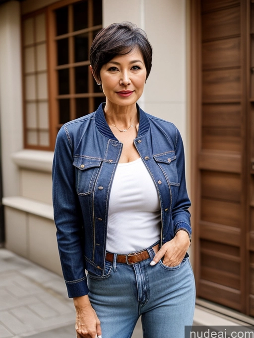 related ai porn images free for Milf Perfect Boobs Perfect Body Beautiful 70s Seductive Short Hair Casual Jeans Jacket Shirt Professor Secretary Stylish Cleavage Detailed Sweater Japanese