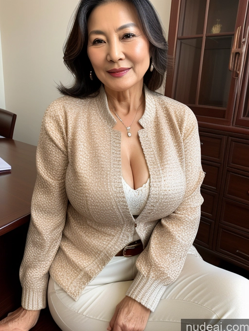 related ai porn images free for Milf Perfect Boobs Beautiful 70s Chinese Blouse Casual Jacket Professor Stylish Sweater Cleavage Detailed