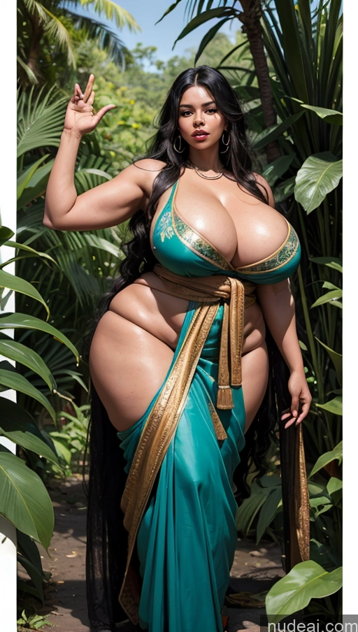 ai nude image of a pregnant woman in a blue sari posing for a picture pics of Busty Huge Boobs Beautiful Big Ass Tall Long Hair Dark Skin 80s T-pose Sexy Face Black Hair Front View Chubby Sari Seductive Milf Jungle Thick Big Hips Black