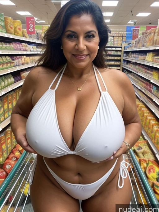 related ai porn images free for Milf One Busty Huge Boobs Tanned Skin Thick Indian Grocery Front View Microkini Thong 80s