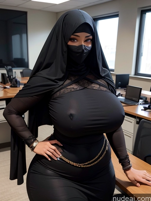 ai nude image of araffe wearing a black dress and a black mask poses for a picture pics of Niqab Fat 18 Office Huge Boobs Big Ass Big Hips African