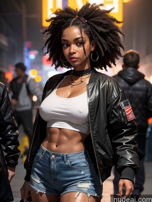 related ai porn images free for Busty Abs Tanned Skin Dark Skin Black Hair Curly Hair Black Dynamic View Jumping Casual Hip Hop Sports Detailed Tribal Cyberpunk Club Bomber