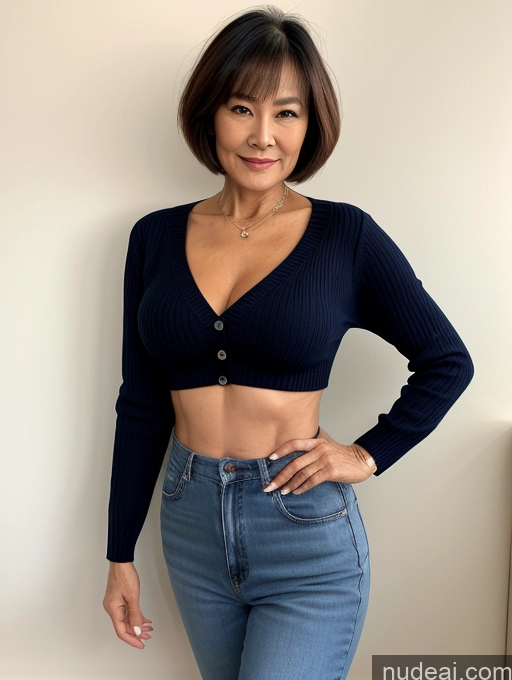 related ai porn images free for Milf Perfect Body Perfect Boobs Beautiful 70s Short Hair Chinese Casual Secretary Professor Stylish Jeans Shirt Blouse Cleavage Crop Top Sweater