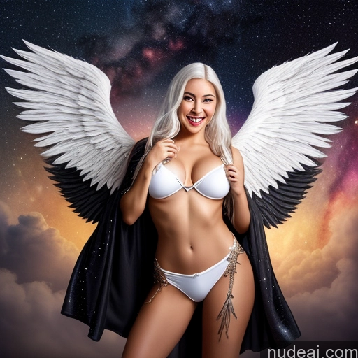 related ai porn images free for One Perfect Boobs Small Tits Perfect Body 30s Happy Laughing Sexy Face Ahegao White Hair Pigtails Black Stargazing Front View Angel Devil