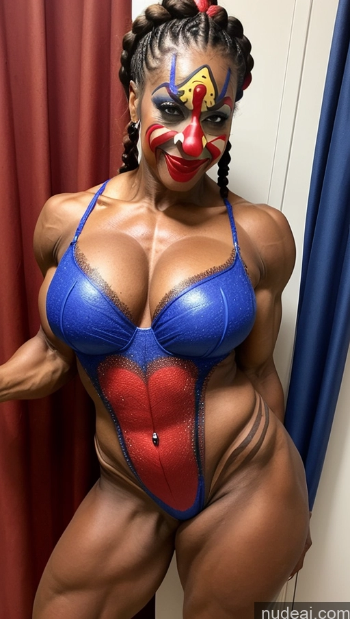 related ai porn images free for Milf Muscular Abs Big Ass Thick Dark Skin Pubic Hair Braided Bodypaint Superhero Big Hips 60s Clown