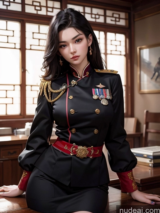 ai nude image of arafed woman in uniform posing for a picture in a room pics of Woman Perfect Body Beautiful 18 Long Hair Black Hair Chinese Perfect Boobs Military