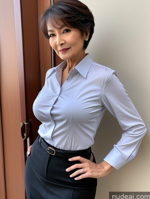 related ai porn images free for Milf Perfect Body Perfect Boobs Beautiful 70s Pixie Chinese Blouse Secretary Professor Casual Shirt Cleavage Detailed