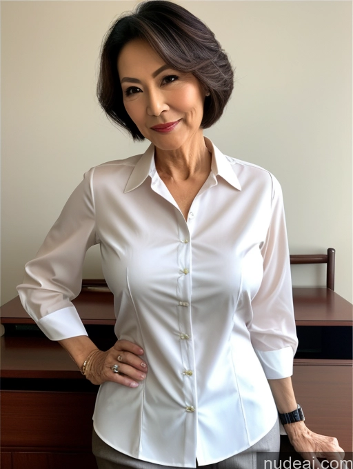 related ai porn images free for Milf Perfect Body Perfect Boobs Beautiful 70s Pixie Chinese Blouse Secretary Professor Casual Shirt Cleavage Detailed