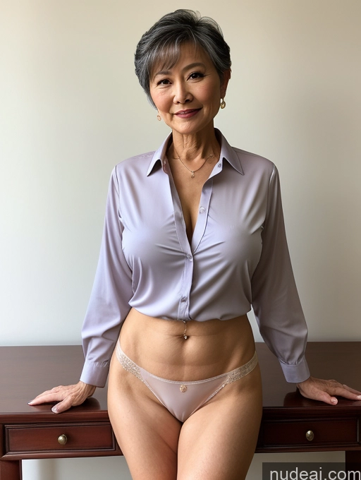 related ai porn images free for Milf Perfect Body Perfect Boobs Beautiful 70s Pixie Chinese Blouse Secretary Professor Casual Shirt Cleavage Detailed Partially Nude