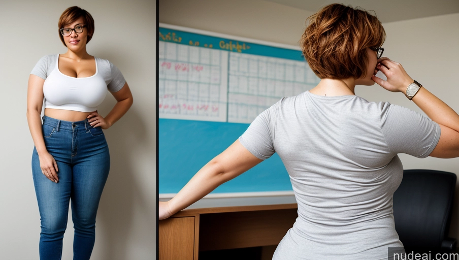 related ai porn images free for Huge Boobs Big Ass Big Hips Chubby Long Legs Tall 30s Ginger Short Hair Skin Detail (beta) Bending Over Casual Cleavage Bright Lighting Detailed Back View Teacher Glasses