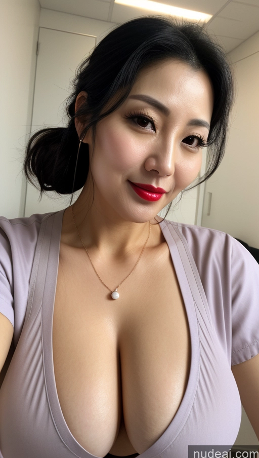 related ai porn images free for Woman One Perfect Boobs Beautiful Lipstick 40s Black Hair Korean Close-up View Nurse Cleavage