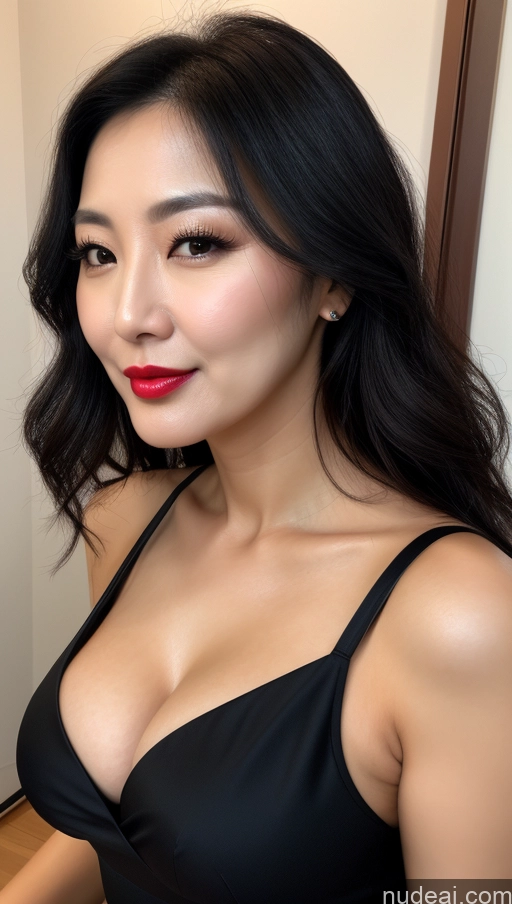 related ai porn images free for Woman One Perfect Boobs Beautiful Lipstick 40s Black Hair Korean Close-up View Slicked Dress Cleavage