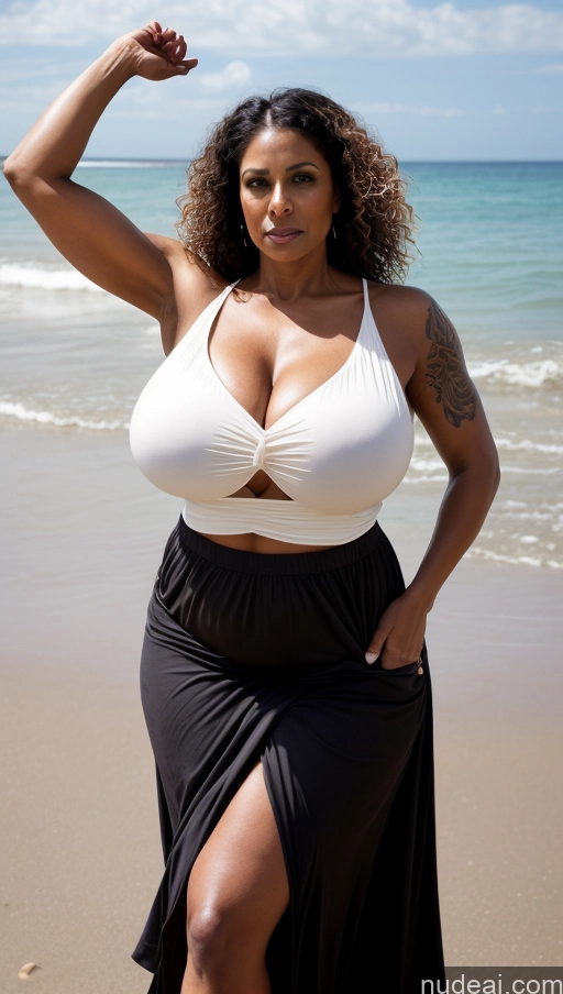 related ai porn images free for Busty Huge Boobs Beautiful Tattoos Muscular Big Ass Thick Big Hips Tall Curly Hair Dark Skin Serious Indian Dark Fantasy Beach Blouse Long Skirt Detailed Milf 50s Front View T-pose