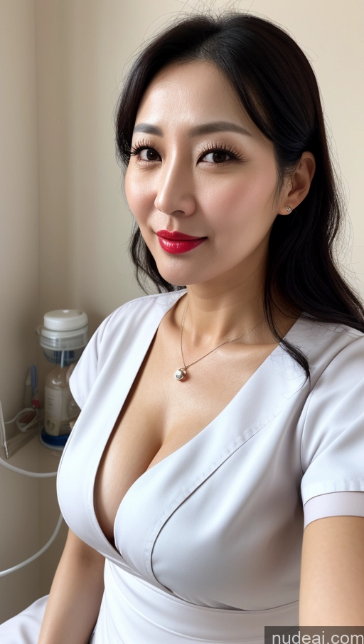 related ai porn images free for Woman One Perfect Boobs Beautiful Lipstick 40s Black Hair Korean Close-up View Nurse Cleavage Dress