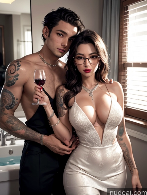 related ai porn images free for Busty Glasses Tattoos Lipstick Fairer Skin 40s Seductive Indian Front View Wedding Cleavage Jewelry Diamond Jewelry Wine Bright Lighting Bathroom Two Cumshot Woman + Man