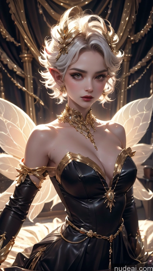 related ai porn images free for Detailed Dark Lighting Victorian White Hair Short Hair Gold Jewelry Goth Suit Military Seductive Beautiful Tunic Vampire Dark_Fantasy_Style Mountains Fairer Skin Fairy