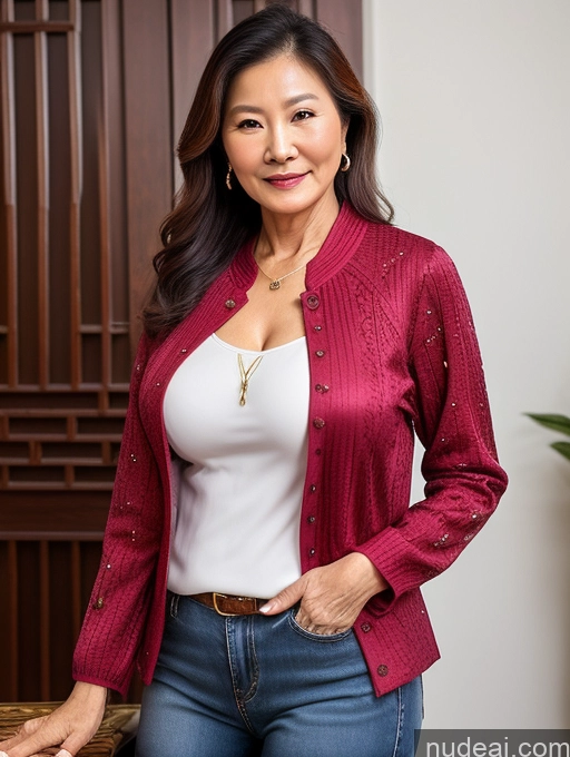 related ai porn images free for Milf Perfect Boobs Beautiful 70s Chinese Blouse Casual Jacket Professor Stylish Sweater Cleavage Detailed